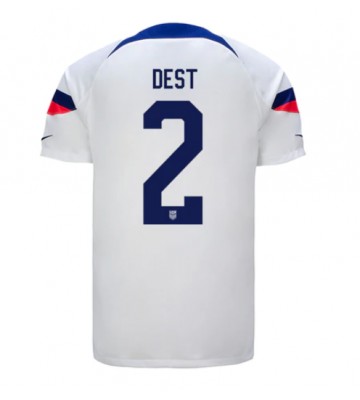 Maillot de foot États-Unis Sergino Dest #2 Domicile Monde 2022 Manches Courte